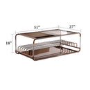 389-OLIVER-COFFEE TABLE-GLASS-CHROME