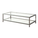 Coaster Furniture Trini 720228 1-shelf Glass Top Coffee Table - Black Nickel IMAGE 1