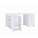 Coaster Furniture Yvette 800516 60-inch 3-Drawer L-Shape Computer Desk - White IMAGE 2