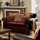 Furniture of America Franklin Stationary Fabric and Faux Leather Loveseat SM6106N-LV IMAGE 1