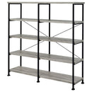Coaster Furniture Analiese 801544 63-inch 4-shelf Double Bookshelf - Grey Driftwood IMAGE 3