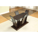 Furniture of America Manhattan Dining Table with Glass Top and Pedestal Base CM3710T-TABLE IMAGE 3