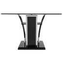 Furniture of America Glenview Dining Table with Glass Top and Pedestal Base CM8372BK-T-TABLE IMAGE 3