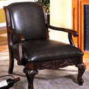 Furniture of America Sheffield Stationary Leatherette Accent Chair CM-AC6177-PU IMAGE 1