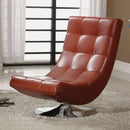 Furniture of America Trinidad Swivel Leather Accent Chair CM-AC6912R IMAGE 1