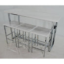 Coaster Furniture Marmot 182253 4-piece Rectangular Counter Height Table Set - Chrome IMAGE 1