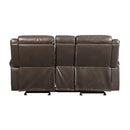 Calgary Furniture Emporium Lydia Reclining Leather Air Loveseat with Console LV00655 IMAGE 5