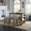 Calgary Furniture Emporium Charnell Counter Height Dining Table with Marble Top and Trestle Base DN00551 IMAGE 7