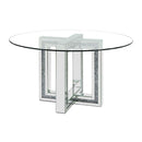 Calgary Furniture Emporium Noralie Dining Table with Glass Top and Trestle Base DN00715 IMAGE 1