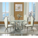 Calgary Furniture Emporium Noralie Dining Table with Glass Top and Trestle Base DN00715 IMAGE 4