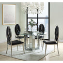 Calgary Furniture Emporium Noralie Dining Table with Glass Top and Trestle Base DN00715 IMAGE 5