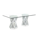 Calgary Furniture Emporium Noralie Dining Table with Glass Top and Pedestal Base DN00722 IMAGE 2