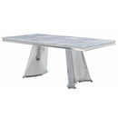Calgary Furniture Emporium Destry Dining Table with Faux Marble Top and Trestle Base DN01188 IMAGE 1