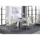 Calgary Furniture Emporium Destry Dining Table with Faux Marble Top and Trestle Base DN01188 IMAGE 5