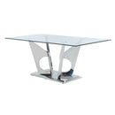 Calgary Furniture Emporium Azriel Dining Table with Glass Top and Pedestal Base DN01191 IMAGE 1