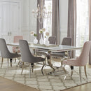  Coaster Furniture Antoine 108811 Rectangular 95-inch Glass Top Dining Table - White IMAGE 1