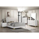 Coaster Furniture Kendall 224401Q Upholstered Queen Panel Bed - White IMAGE 2