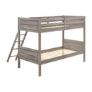 Coaster Furniture Ryder 400818 Wood Twin Over Twin Bunk Bed - Weathered Taupe IMAGE 6