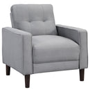 Coaster Furniture Bowen 506783 Upholstered Track Arm Tufted Accent Chair - Grey IMAGE 1
