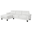 Coaster Furniture Caspian 509550 Upholstered Curved Arm Chaise Sectional Sofa - White IMAGE 1