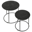 Coaster Furniture Loannis 935842 2-piece Round Mango Wood Nesting Table - Matte Black IMAGE 2