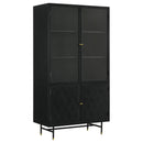 Coaster Furniture Santiago 951134 4-door Metal Tall Storage Cabinet - Matte Black IMAGE 1