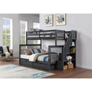 IFDC B-1851 Twin/Full Bunk Bed with Set of 2 Storage Drawers - Grey IMAGE 1