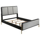 Coaster Furniture Arini 224331Q Upholstered Queen Panel Bed - Black and Grey IMAGE 1