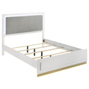 Coaster Furniture Caraway 224771Q Wood Queen LED Panel Bed - White IMAGE 1