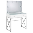 Coaster Furniture Eliza 936164 Vanity Set with Lighting & Stool - White and Chrome IMAGE 8