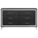 Coaster Furniture Lucia 224993 6-Drawer Dresser Cabinet - Black IMAGE 3