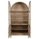 Coaster Furniture Kailani 109386 4-Door Cane Dining Vitrine Display Cabinet - Beige Oak IMAGE 4