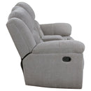 Coaster Furniture Gilson 602552 Chenille Upholstered Reclining Loveseat - Grey IMAGE 7