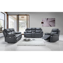 IFDC Power Reclining Leather Match Sofa IF-8121 Power Reclining Sofa - Soft Grey IMAGE 2