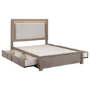 Coaster Furniture Kenora 224850KW 56-inch California King LED Storage Bed - Barley Brown IMAGE 2
