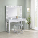 Coaster Furniture Umbridge 935934 3-Drawer Vanity Set with Lighting - Chrome and White IMAGE 5