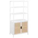 Coaster Furniture Amherst 961652 3-shelf Radio Weave Cane Metal Accent Cabinet - White IMAGE 1