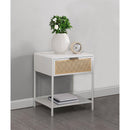 Coaster Furniture Amherst 930236 1-Drawer Radio Weave Cane Metal Bedside Table - White IMAGE 8