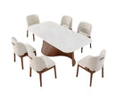 WAVE - WOODEN - MARBLE + 6 CHAIRS