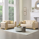 Sofa set - Beige leather - SF 3001 - 2 PC