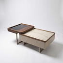 THE SAGE - BROWN & SINTERED STONE TOP COFFEE TABLE