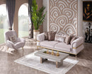 NEHIR Beige & Gold Sofa Set