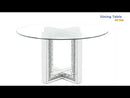 Calgary Furniture Emporium Noralie Dining Table with Glass Top and Trestle Base DN00715 EXTERNAL_VIDEO 1